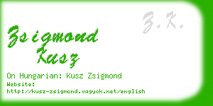 zsigmond kusz business card